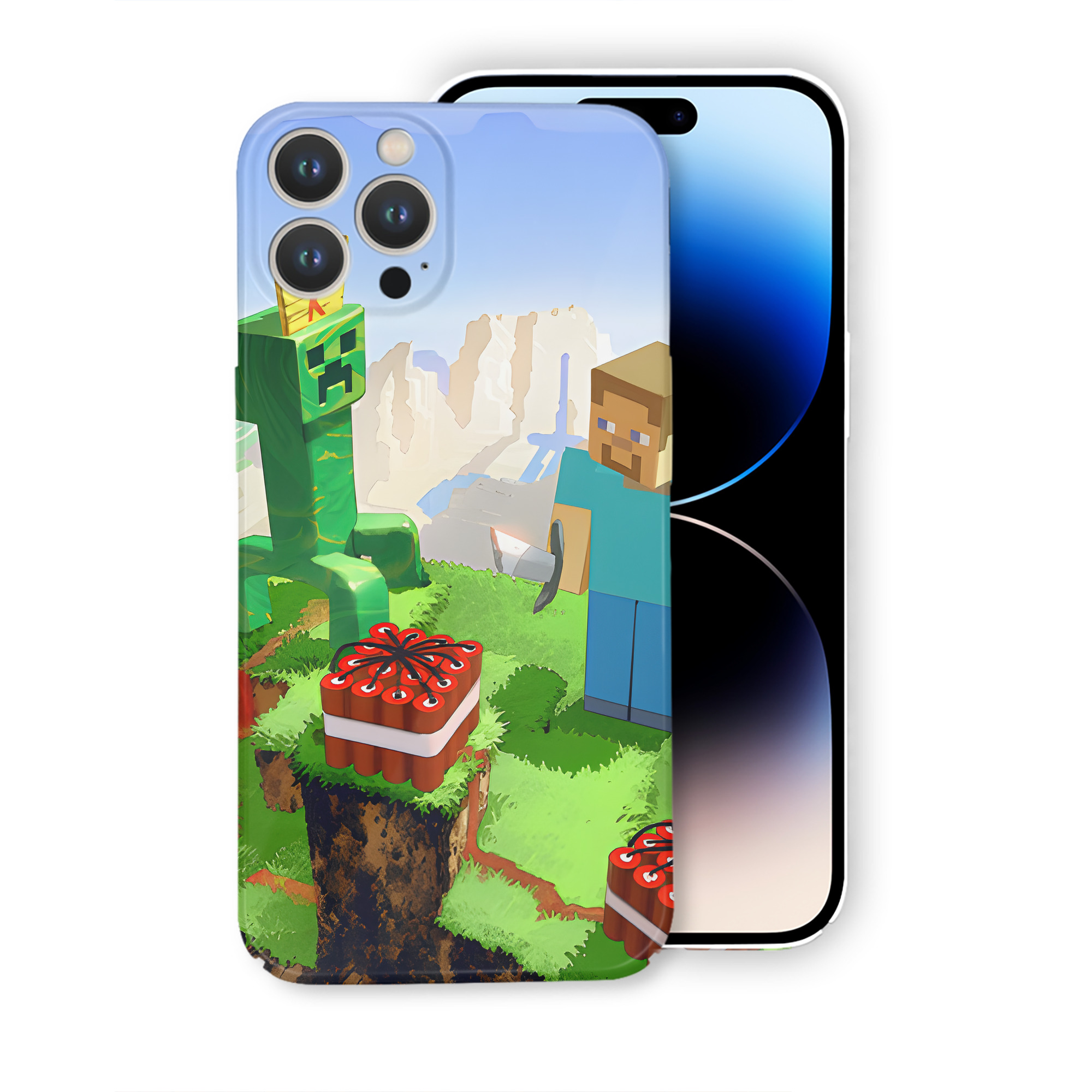 （画像用） マインクラフト ブロックの世界 Minecraft MC Block world 【iPhone 14シリーズ対応】ハードケース